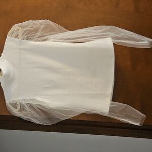 Back Zipper Top With Chiffon Sleeves 16 Inch Pit To Pit 23 Long From Shoulder